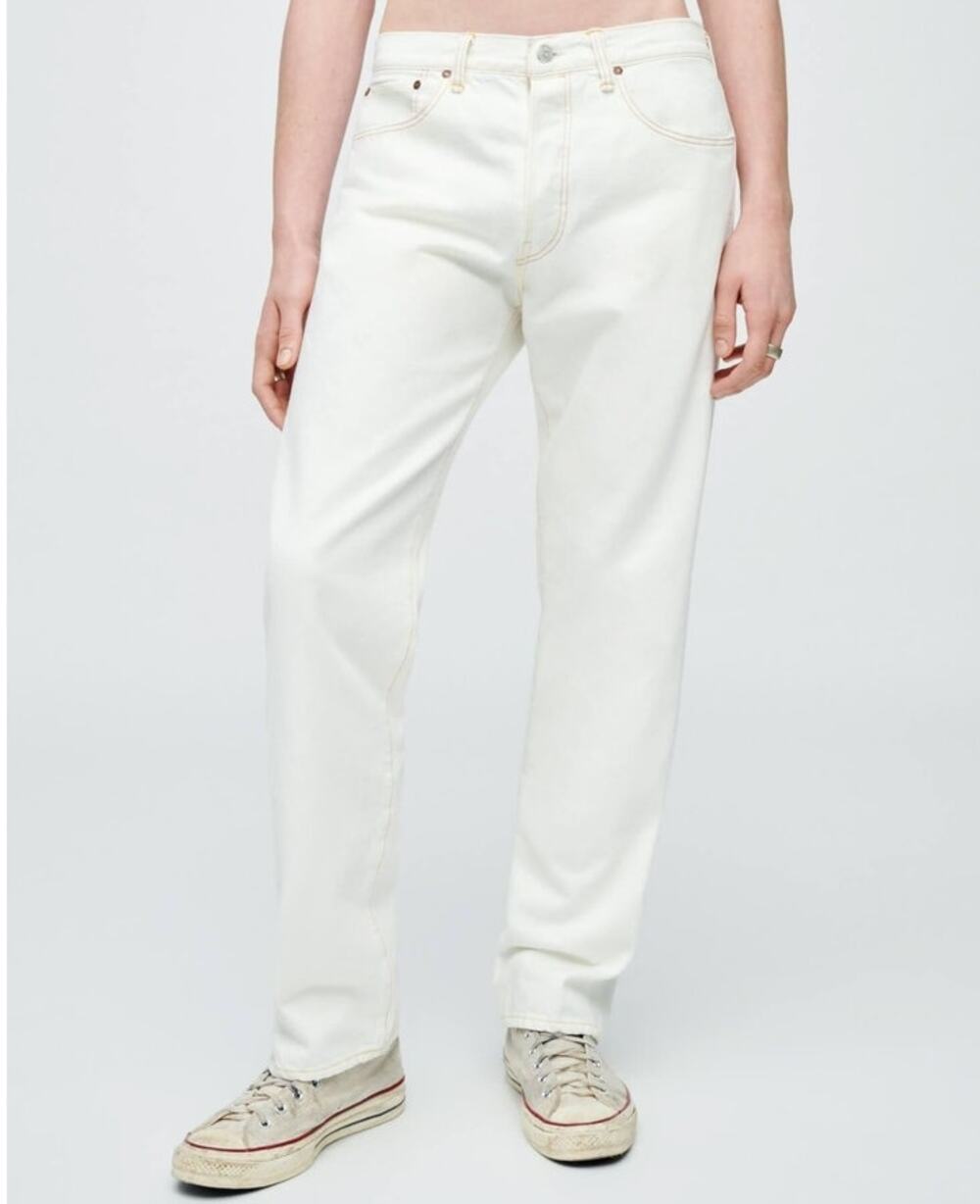 RE/DONE 50s Straight Jeans Faded White Mens Size 38
